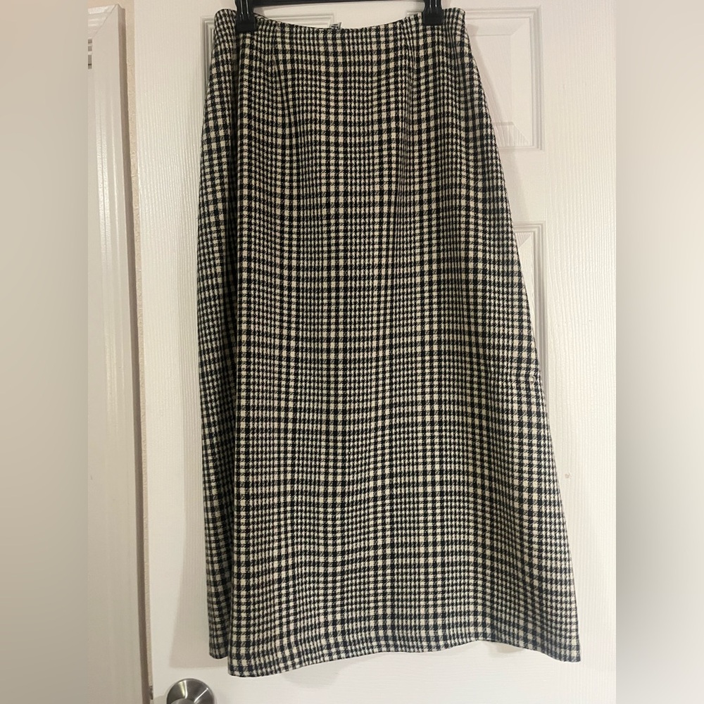 Chadwicks Black and White Checkered Midi Skirt